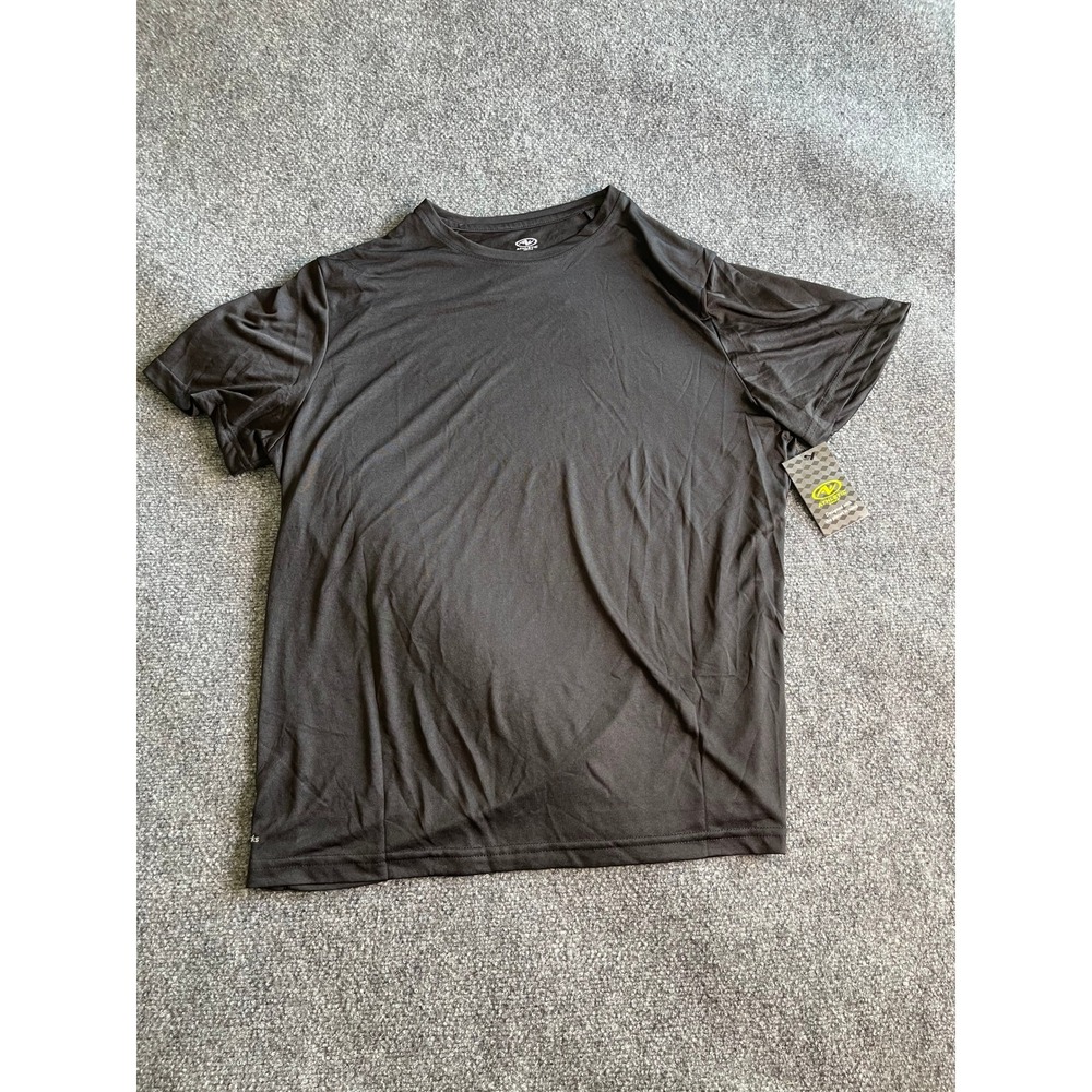 Athletic Works Mens‎ Rich Black Recycled Polyester Jersey Tee Shirt L 42-44 NEW